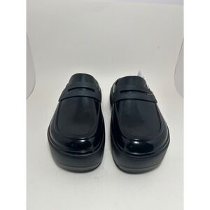 Crocs Stomp High Shine Loafers Black Platform Mules 210659-001 Womens 9 Mens 7